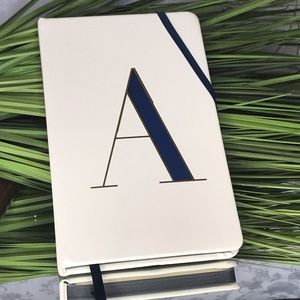 Kate Spade New York Take Note Large Leatherette Initial Notebook, A (Blue)